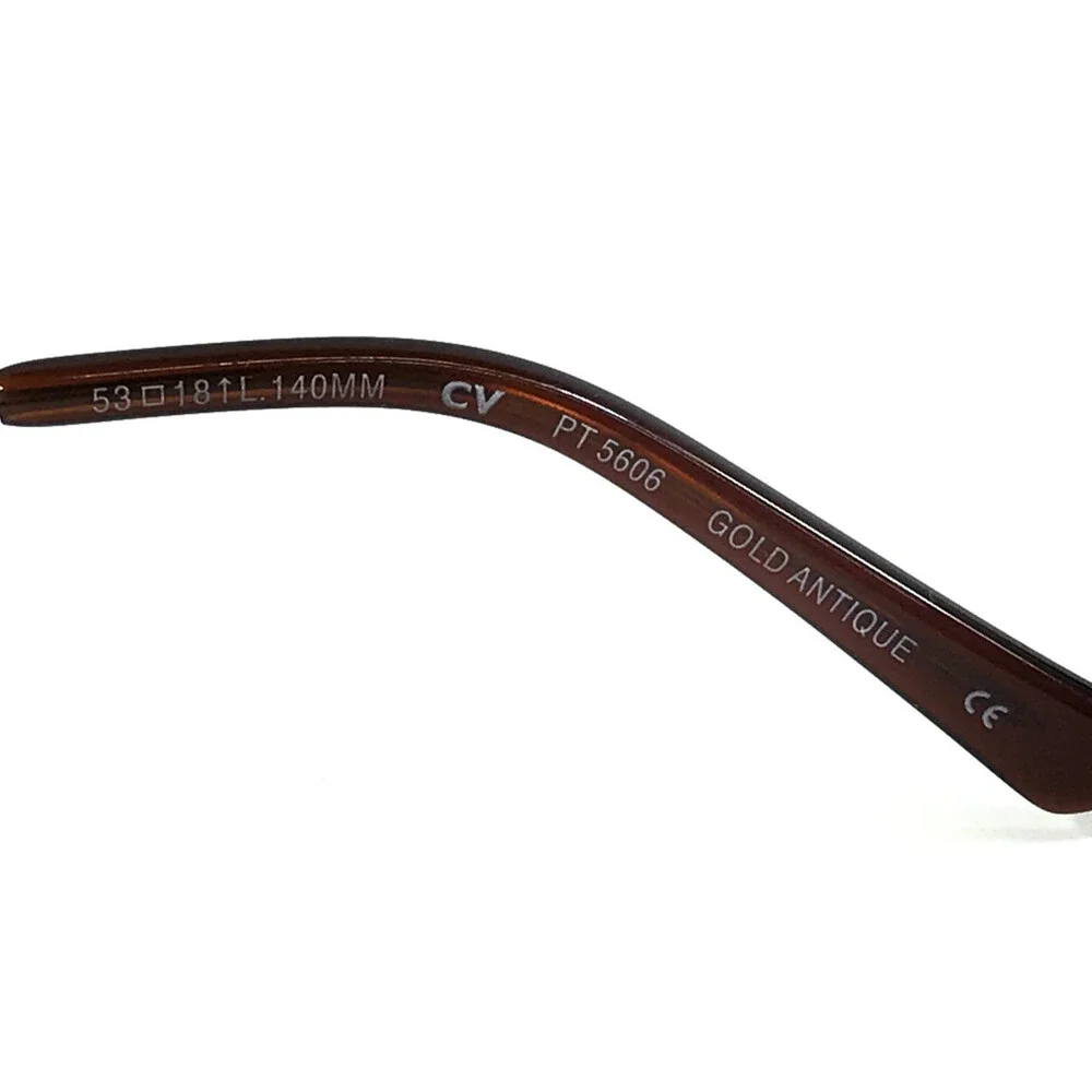 Puriti Eyeglasses Frames PT5606 GOLD ANTIQUE Rectangle Wire Rim 53-18-140